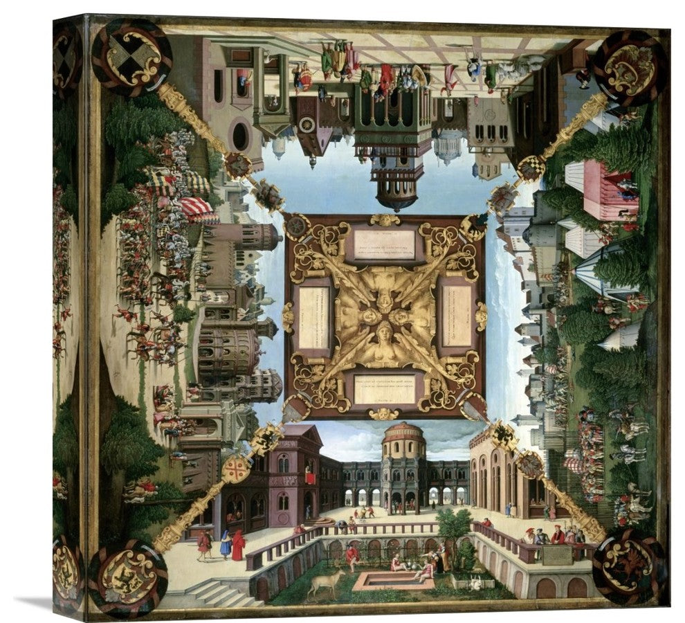 "Story of David" Stretched Canvas Giclee by Hans Sebald Beham, 16"x16"