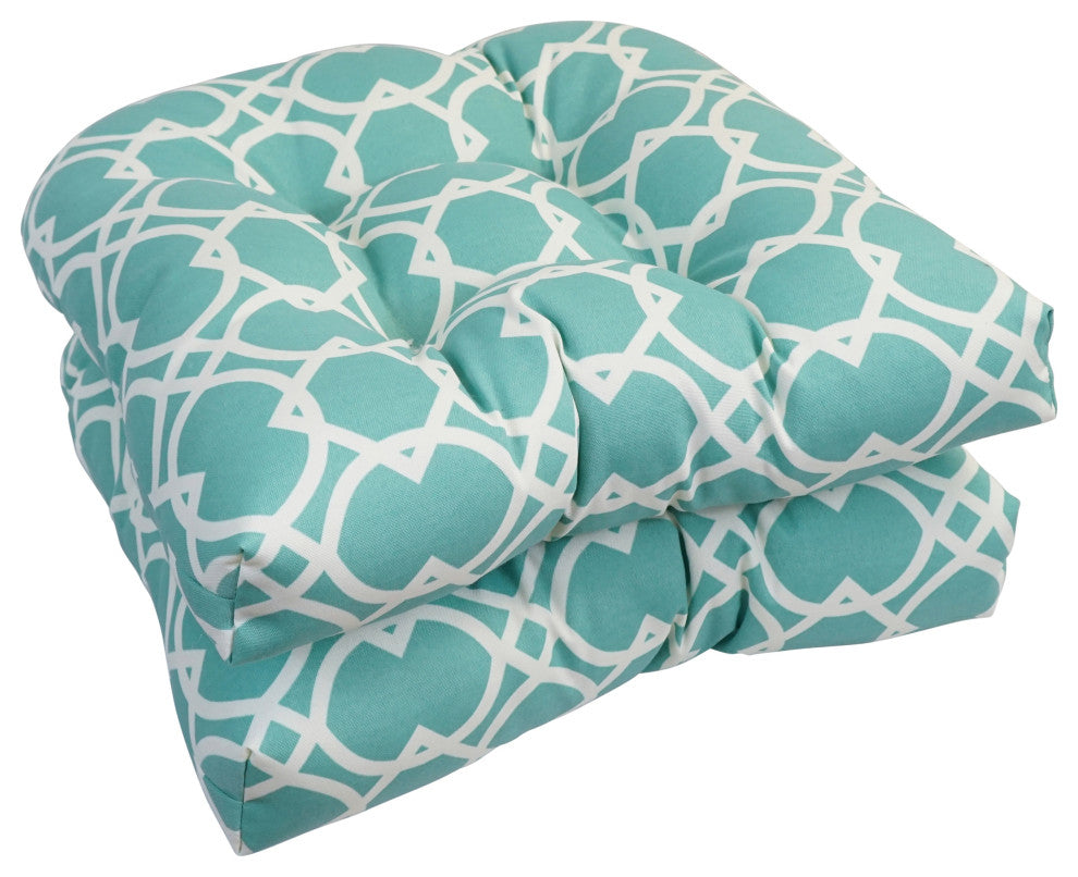 19" U-Shaped Dining Chair Cushions, Set of 2, Elipse Pool