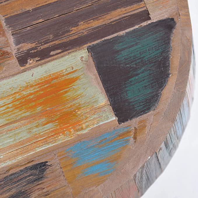 Reclaimed Wood End Table, Multi, 16" X 16" X 22"