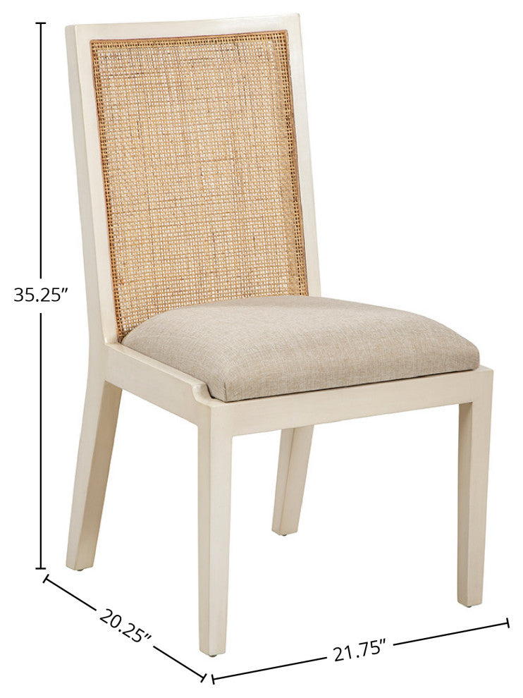 Matheson Mahogany Upholstered Dining Chair, Cream