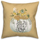 Pumpkin Watercolor Florals 2 18x18 Spun Poly Pillow