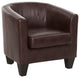 Grafton Home Enzo Upholstered Barrel Chair, Walnut Brown Faux Leather