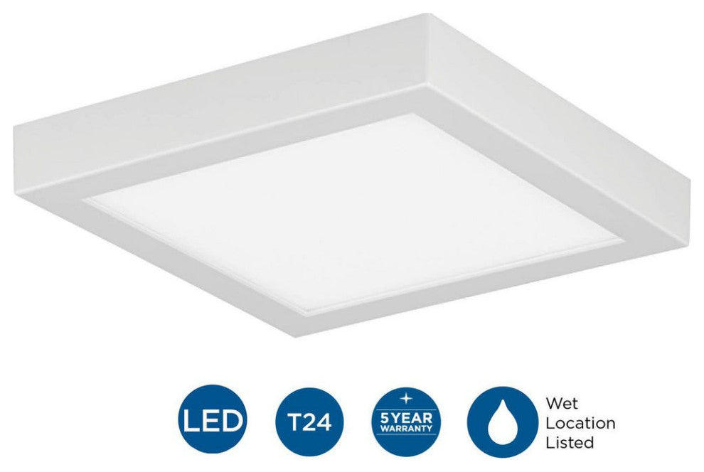 Everlume Collection White 7" Edgelit Square