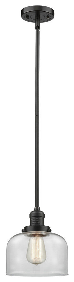Large Bell 1-Light LED Pendant, Oil Rubbed Bronze, Glass: Clear