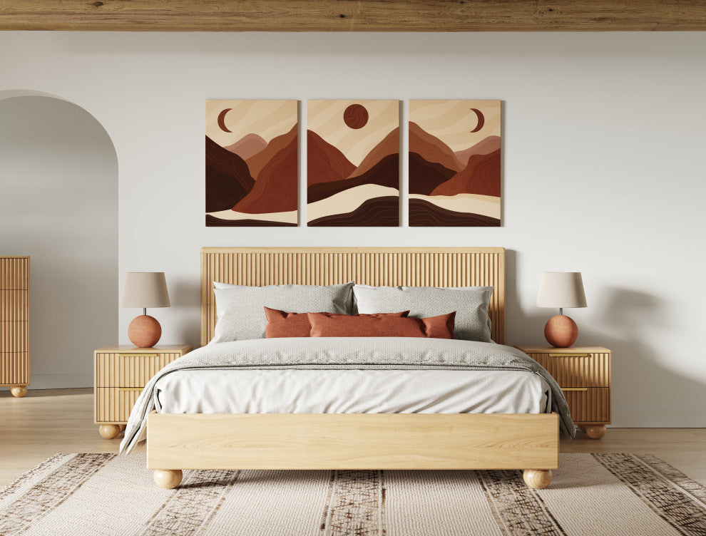 Modrest Winters Modern Natural Oak Bed, Queen