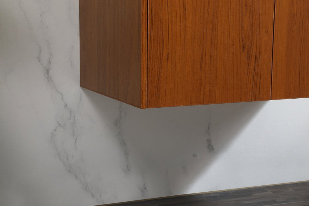 Phoebe Single Bathroom Vanity, Teak, 30", Without Backsplash