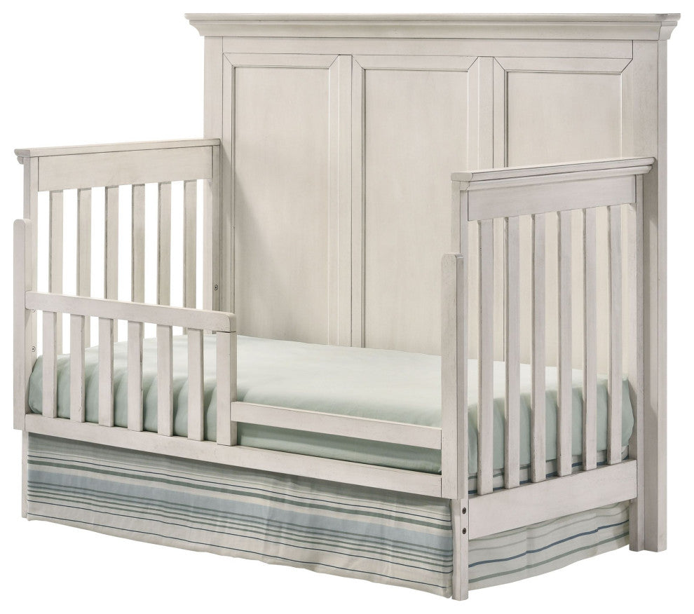 San Mateo 60"W Convertible Crib, Rustic Whtie