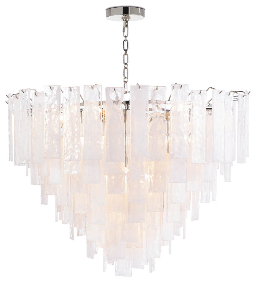 Glacier Chandelier Large, Polished Nickel