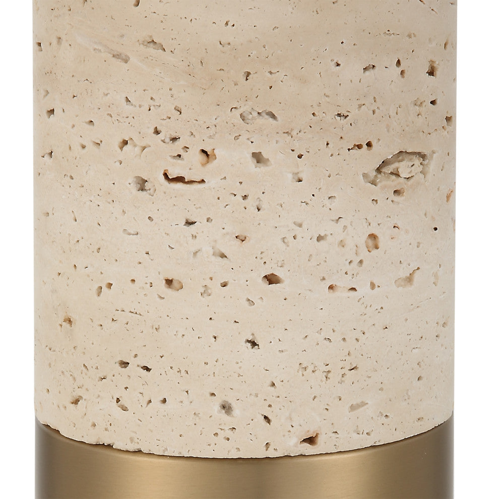 Uttermost Gravitas Elegant Brass and Stone Lamp