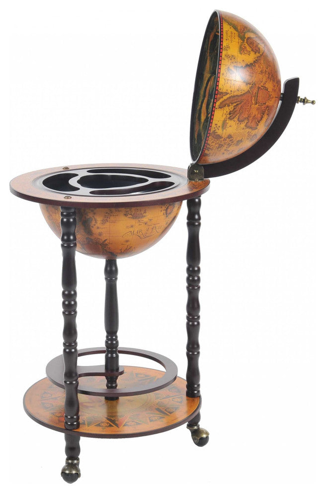 17" X 17" X 35" Globe Bar Table 330Mm 4 Legs Stand  Red