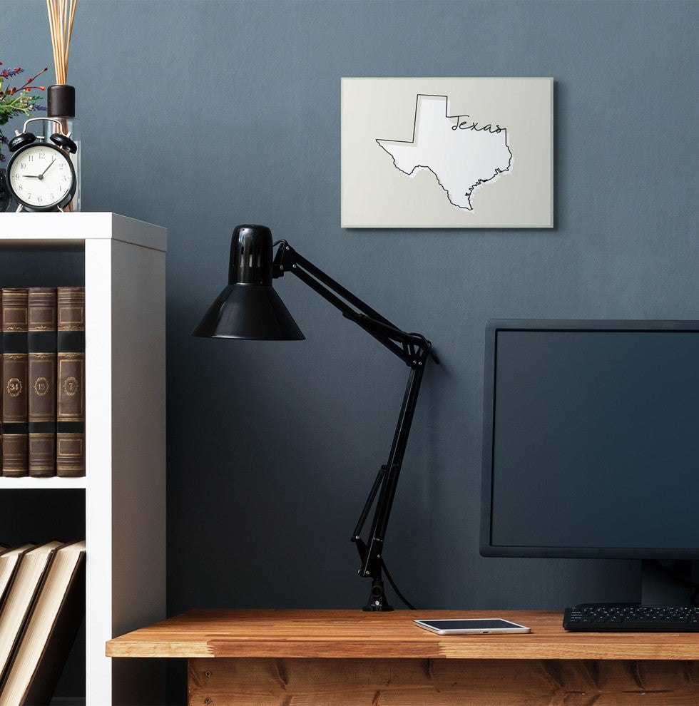 Te"xas Home State Map Neutral Print Design, 10"x15"