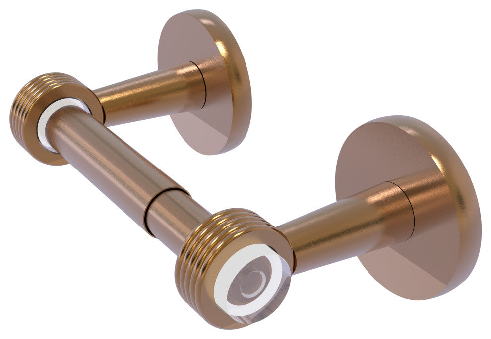 Clearview Two Post Toilet Tissue Holder with Groovy Accents, Brushed Bronze