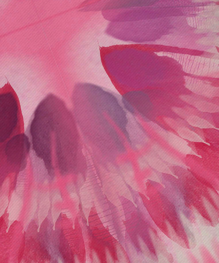 Shibori Burst, Geometric Print Napkin, Green, Set of 4, Pink