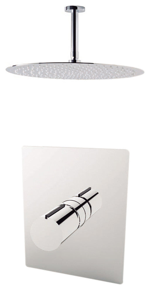 Aquamoon Barcelona 8" Showerhead With Ceiling Arm, Chrome