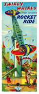 "Twirly Whirly Rocket Ride" Digital Paper Print by Retrorocket, 20"x46"