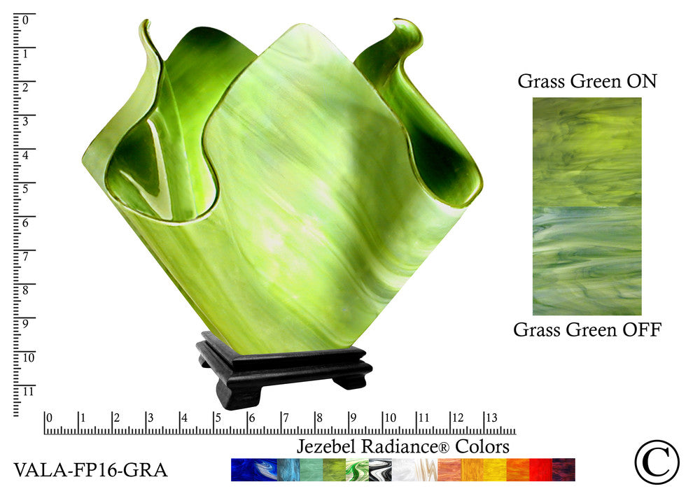 Jezebel Radiance Large Flame Vase Lamp, Grass Green