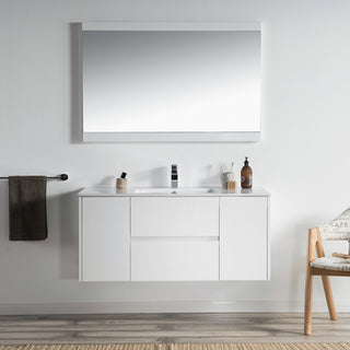 Blossom Valencia 48" Vanity Set, Glossy White, No Mirror, Single