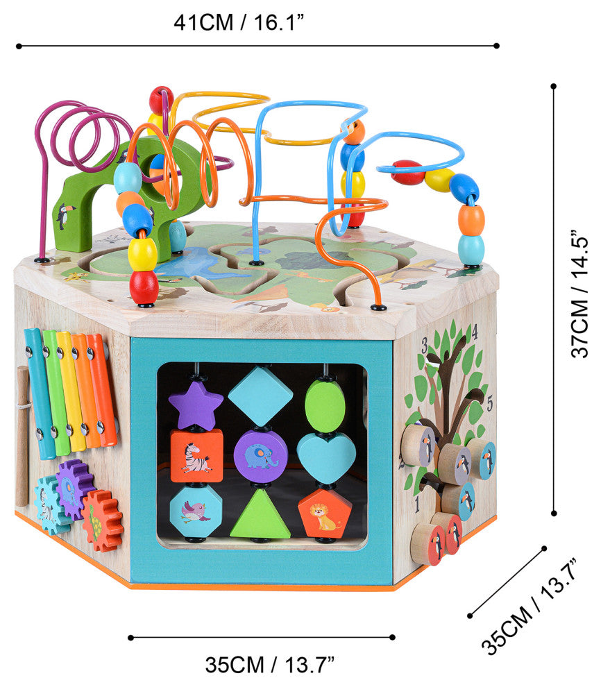 Preschool Play Lab Wooden learning 7side Cube