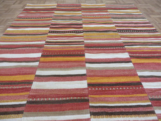 5x8 Geometric Wool Dhurry Kilim Patchwork Hand Woven Oriental Rug