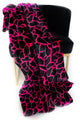 Pink Black Plush Faux Fur Luxury Throw Blanket, Blanket 108Lx90W Full - Queen