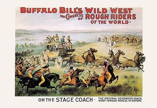 Buffalo Bill: on the Stagecoach - Gallery Wrapped Canvas Art 28" x 42"