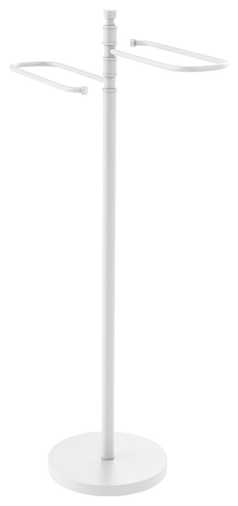 Contemporary Free Standing Floor Bath Towel Valet, Matte White