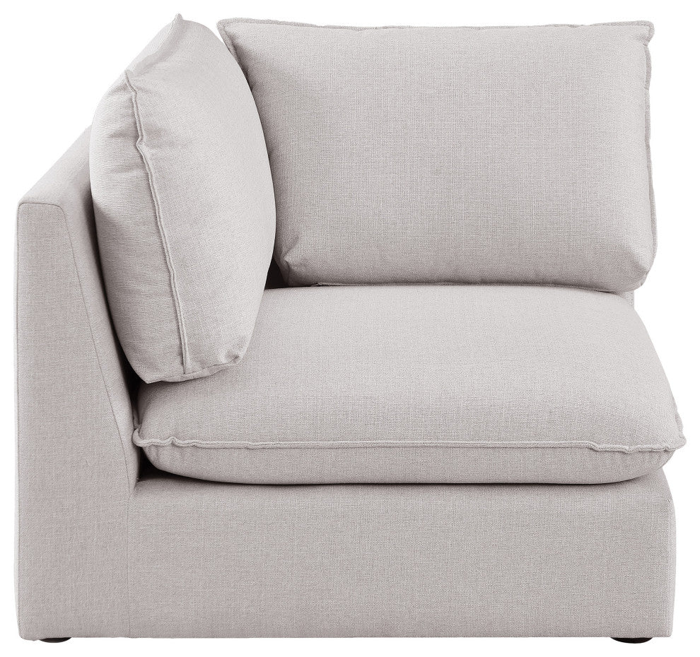 Mackenzie Linen Textured Fabric Upholstered Corner Chair, Beige