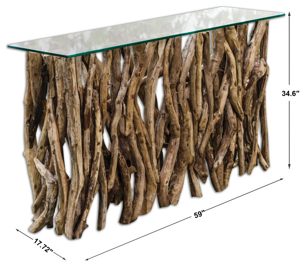 Spectacular Driftwood Console Table