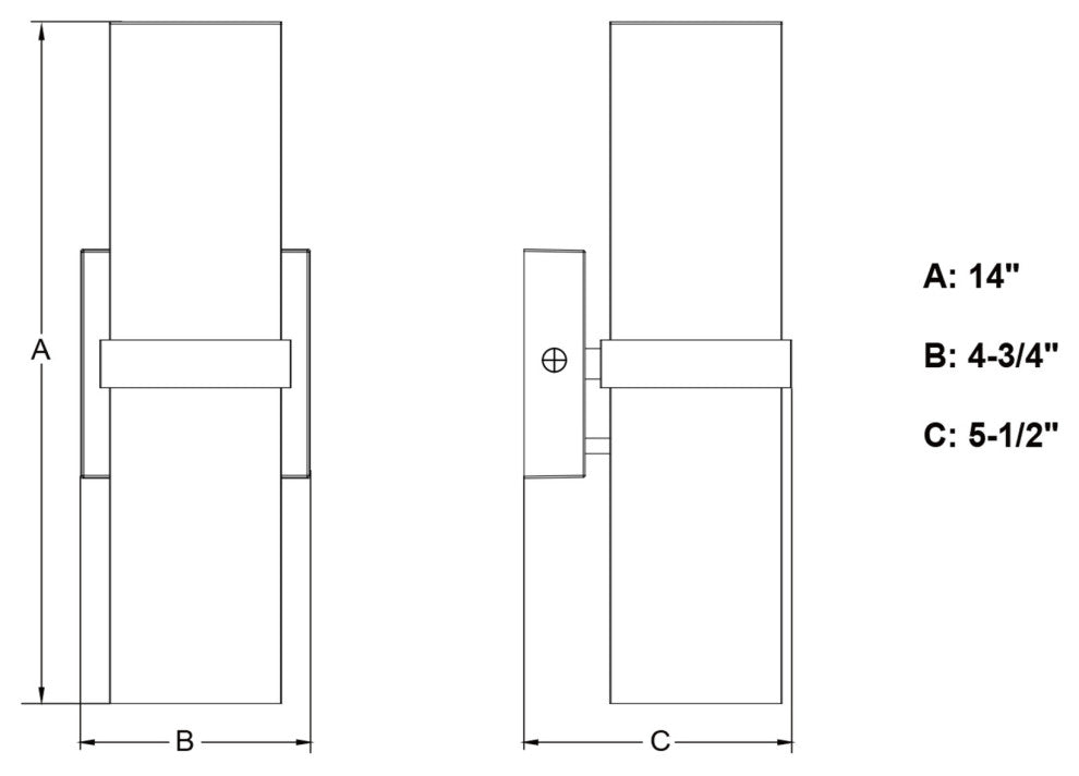 Vaxcel Lighting T0661 Lavage 2 Light 14" Tall Wall Sconce - Textured Black