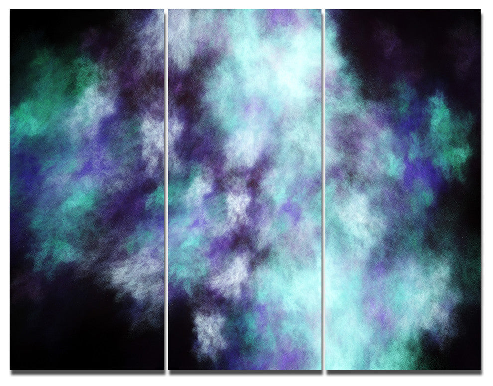 Perfect Flowery Starry Sky, Abstract Triptych Canvas Art Print, 36x28, 3 Panels