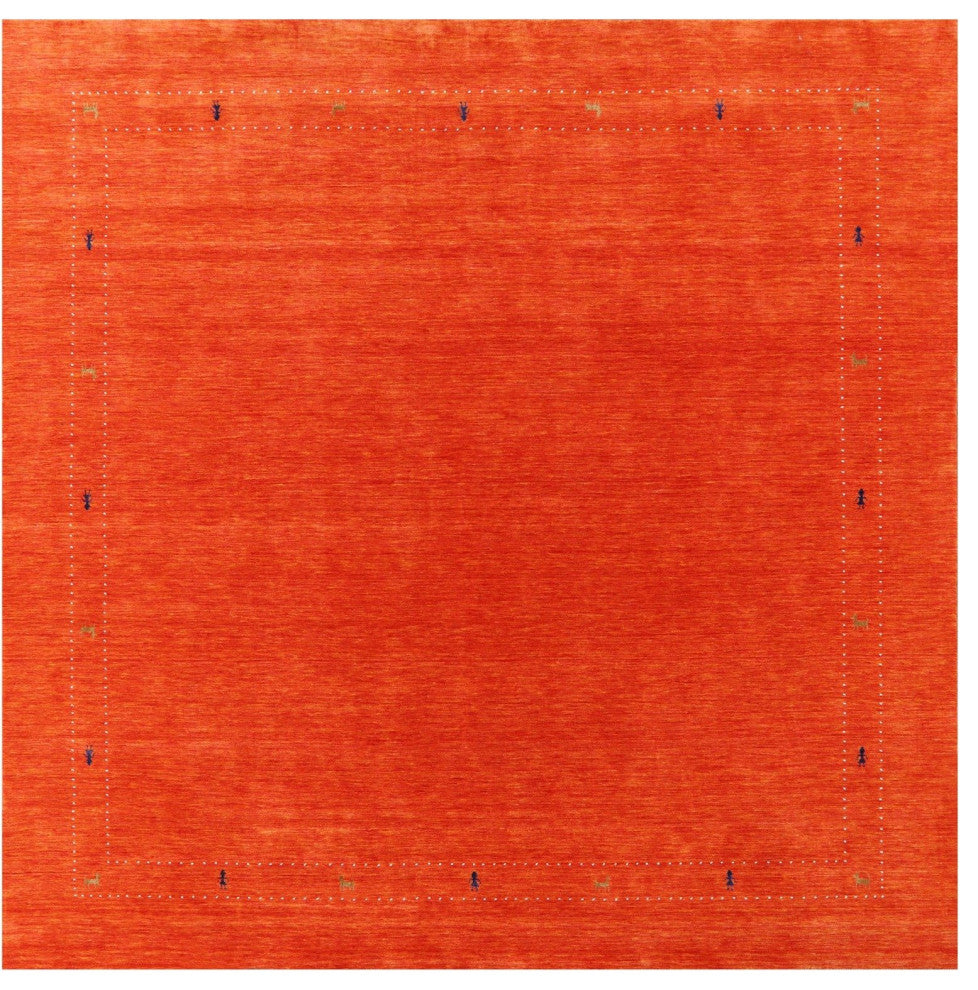 9' Square Persian Gabbeh Handmade Wool Rug Q7036