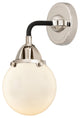 Beacon Sconce, Black Polished Nickel, Matte White, Matte White