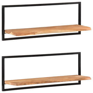 vidaXL Wall Shelves Floating Shelves Display Shelves 2 Pcs Solid Acacia Wood