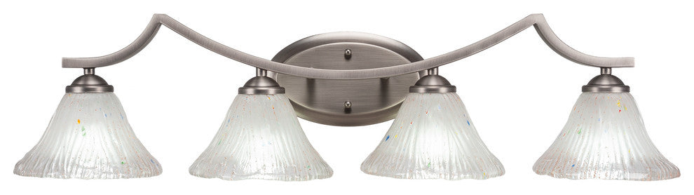 Zilo 4 Light Bath Bar, Graphite Finish, 7" Frosted Crystal Glass
