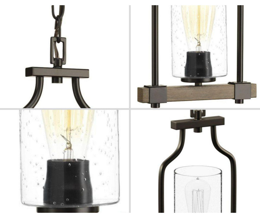 Barnes Mill Collection 1-Light Mini-Pendant, Antique Bronze
