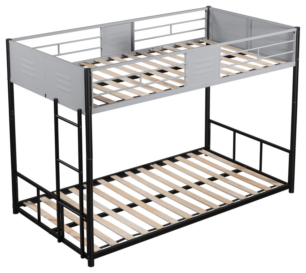 Gewnee Metal Twin over Twin Bunk Bed with Vent Board