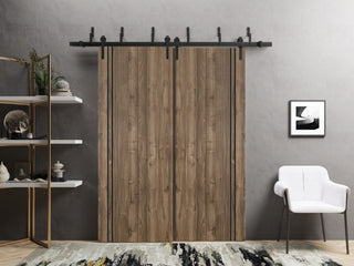 Slab Barn Door Panel 36 x 84 | Planum 0016 Walnut with  | Sturdy Finished