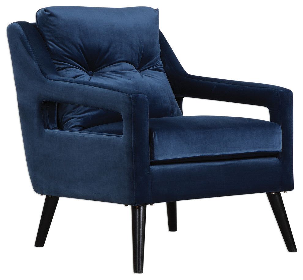 O'Brien Blue Velvet Armchair