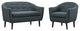 Modway Wit 2 Piece Living Room Set, Gray