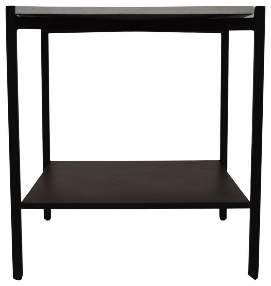 Terrazzo Side Table, White/Black