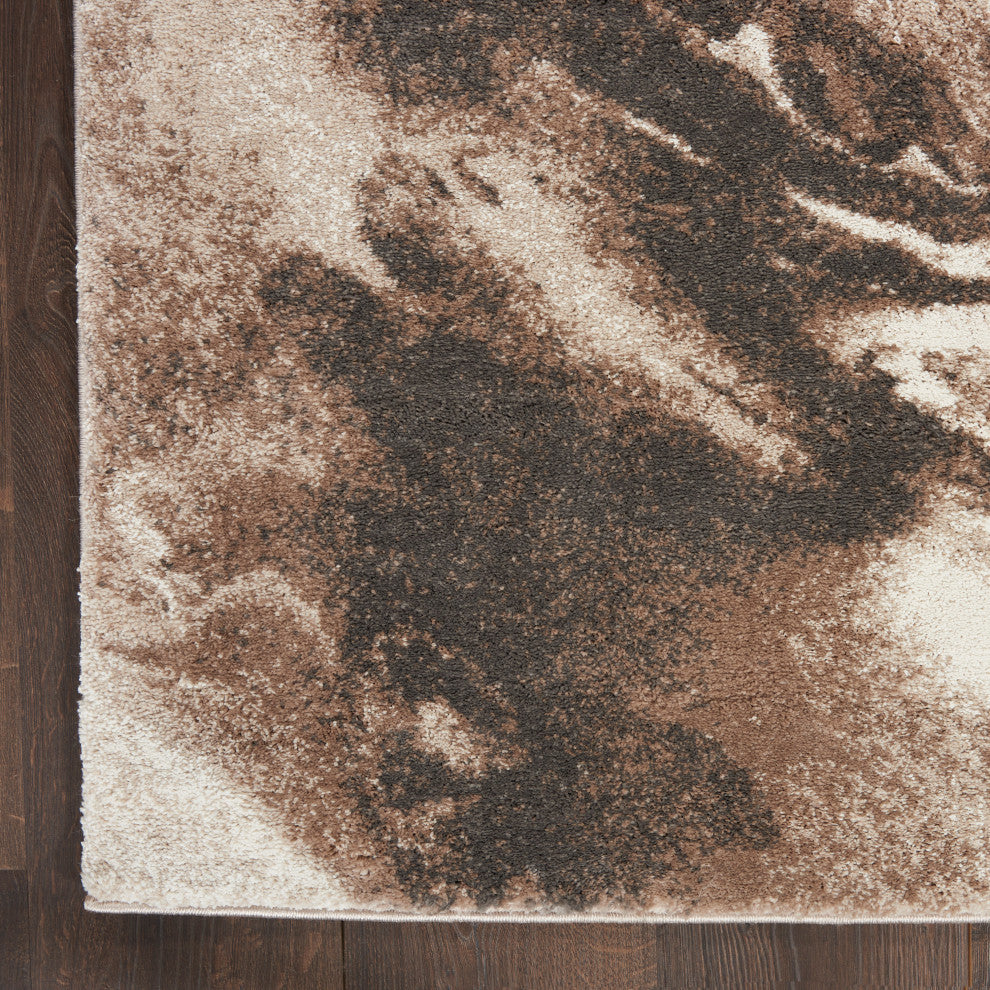 Nourison American Manor 2'2" x 7'6" Iv/Mocha Abstract Indoor Rug