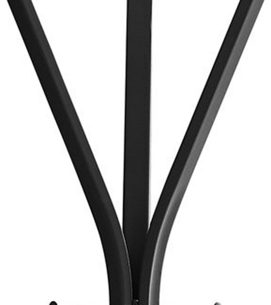 72" Black Metal Coat Rack