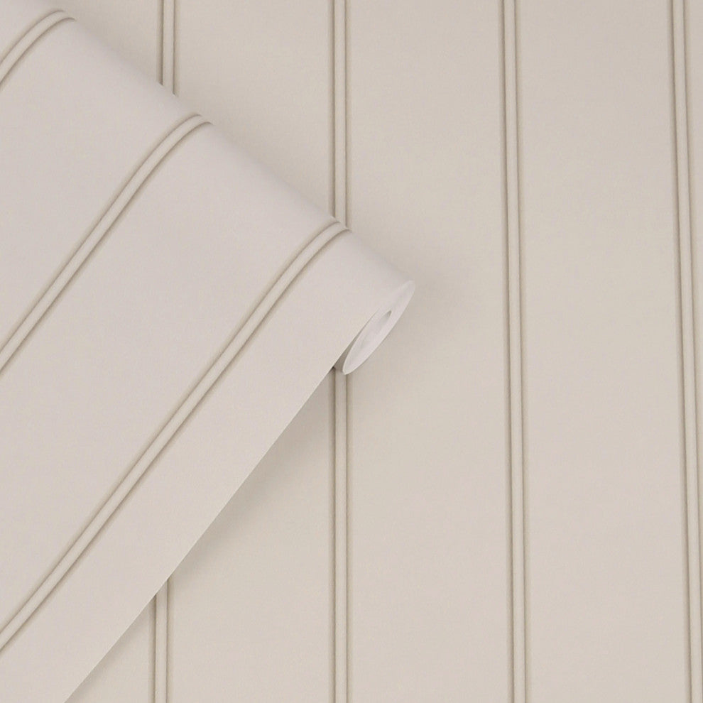 Laura Ashley Chalford Wood Panelling Wallpaper, Dove Grey