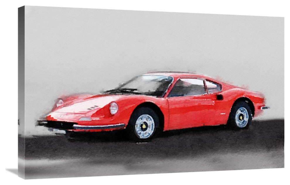 "Ferrari Dino 246 GT Watercolor" Fine Art Print