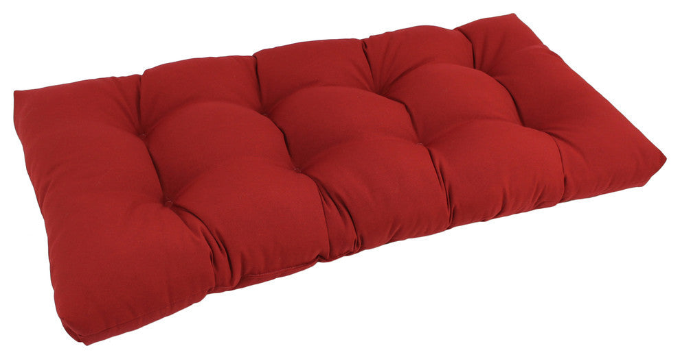 42"x19" Squared Twill Tufted Loveseat Cushion, Ruby Red