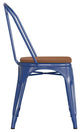 Perry Commercial Grade Metal Indoor-Outdoor Stackable Chair w/All-Weather Seat,