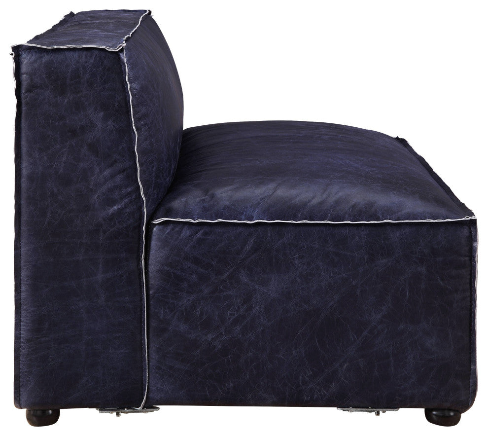 Birdie Modular Armless Loveseat, Vintage Blue