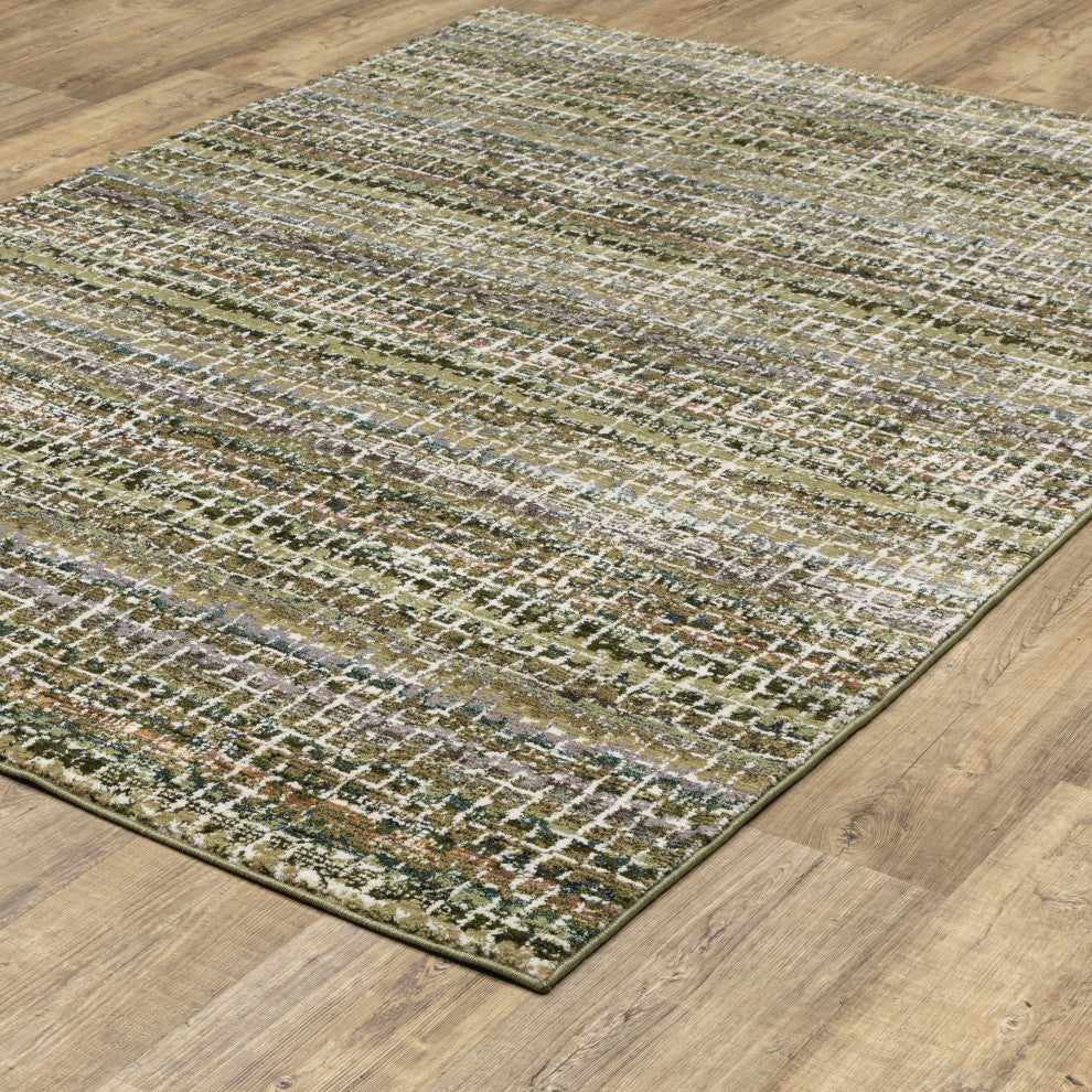 Aegina Gridwork Plaid Green/Multi Area Rug 7'10" x 10'10"