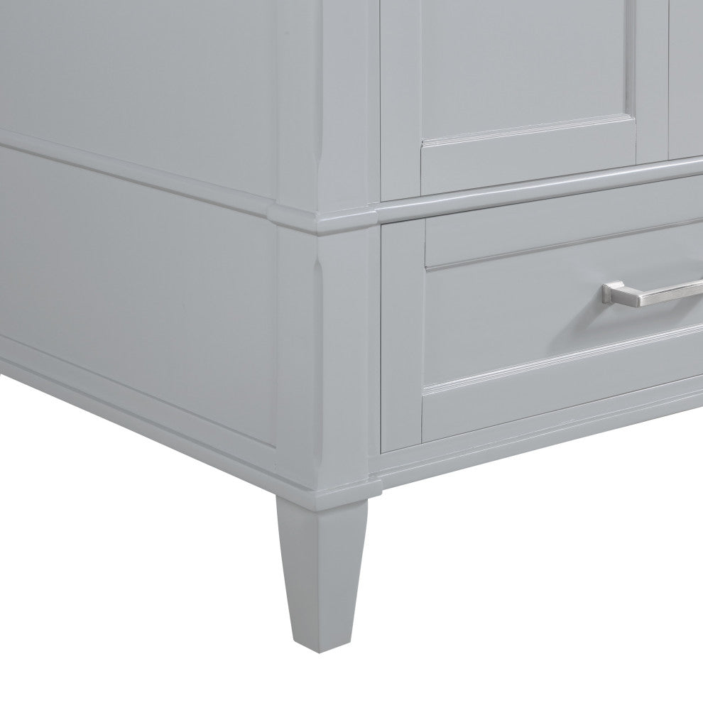 Montauk Bathroom Vanity, Fog Gray With White Quartz, 36"