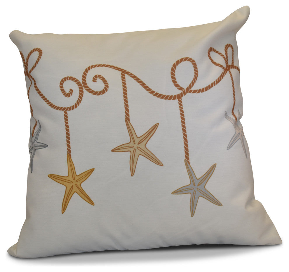 Decorative Holiday Pillow Geometric Print, Gold, 16"x16"